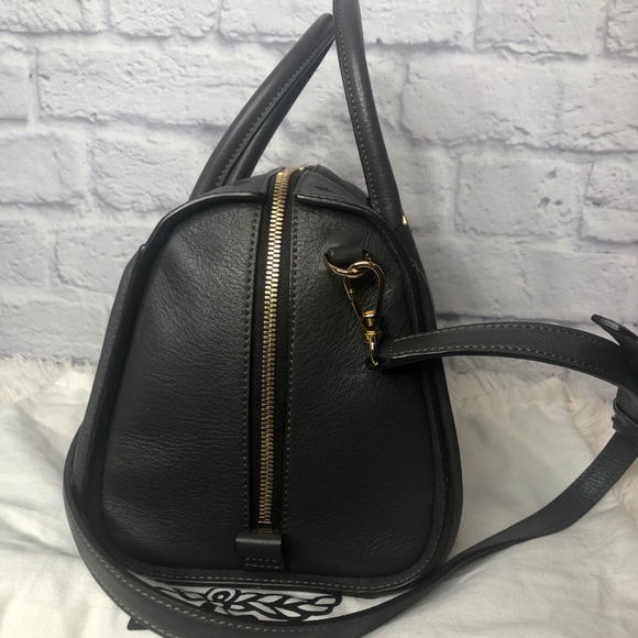 MCM Striped Visetos Medium Boston Bag, Gray - Picture 2 of 8